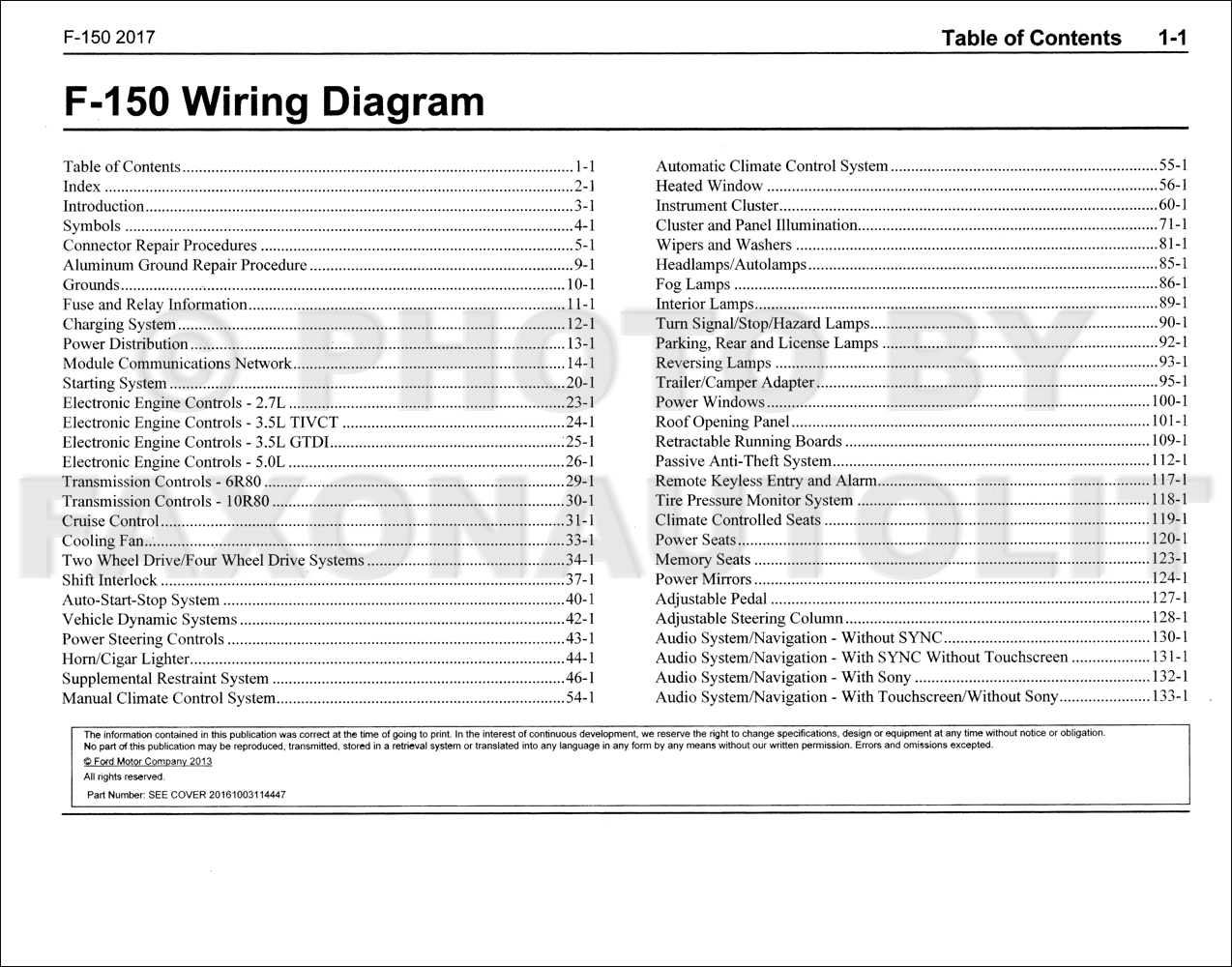 2017 Ford F-150 Wiring Diagram Manual Original