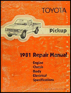 Free repair manual for 1981 toyota sr5 4x4 pickup trucks