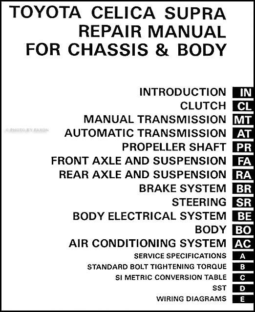 1982 Toyota Supra Repair Shop Manual Original Supplement