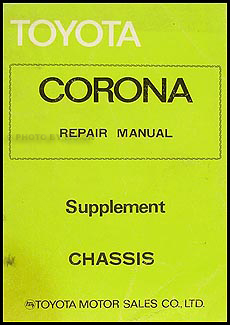1974-1978 Toyota Corona Body Repair Shop Manual Original No. 98109